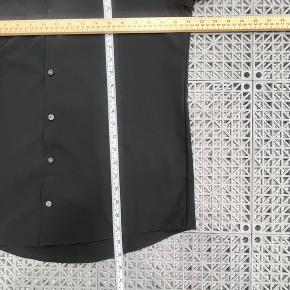 J. Ferrar Dress Shirt Mens Medium 15-15.5 Black Stretch Slim Fit Long Sleeve - Picture 10 of 10
